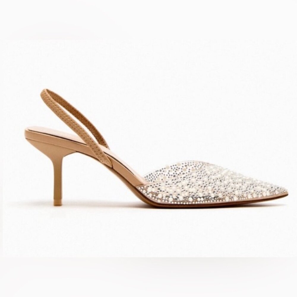 💎 Luxe Embellished Slingback Pointed Heels 💎 - Picture 2 of 5